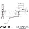 Cifial 32410T2.U TH251 Mono Bidet Mixer Dimensions